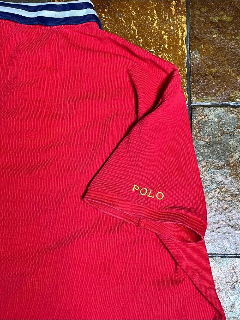 Polo by Ralph Lauren Red Big Crest Polo Slim Fit Shirt-Size Large